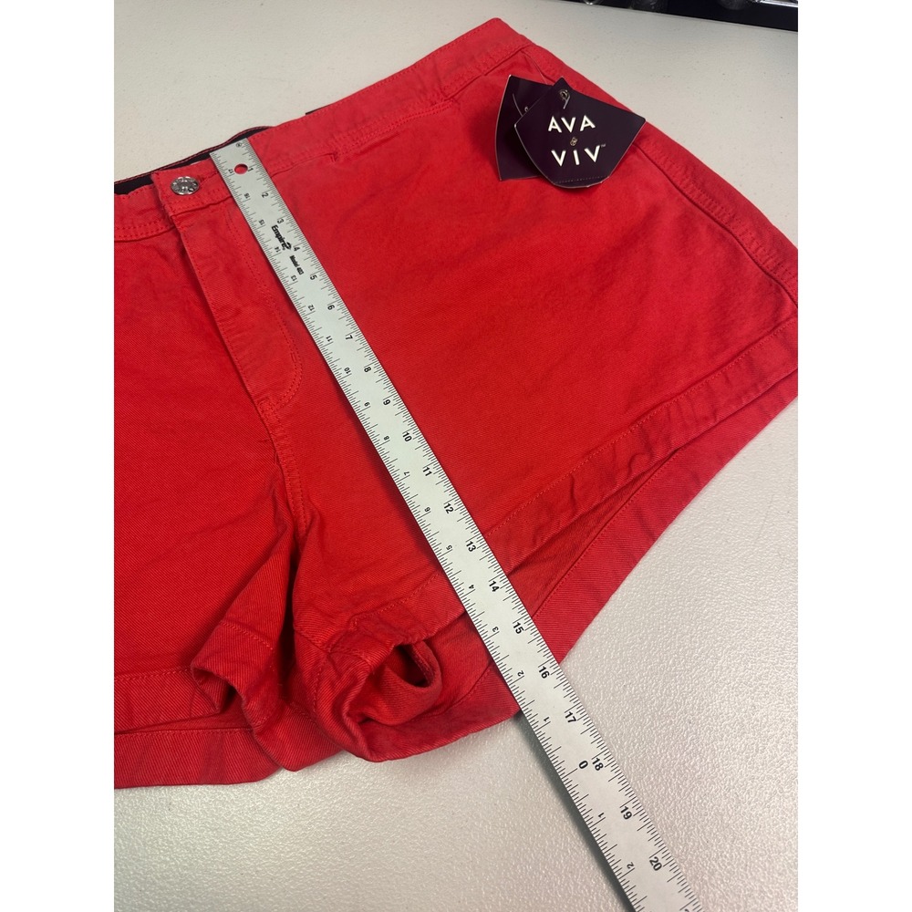 Ava & Viv Womens Red High Rise Smart Shorts Plus Size 22 Comfort Waist NWT - Picture 6 of 6